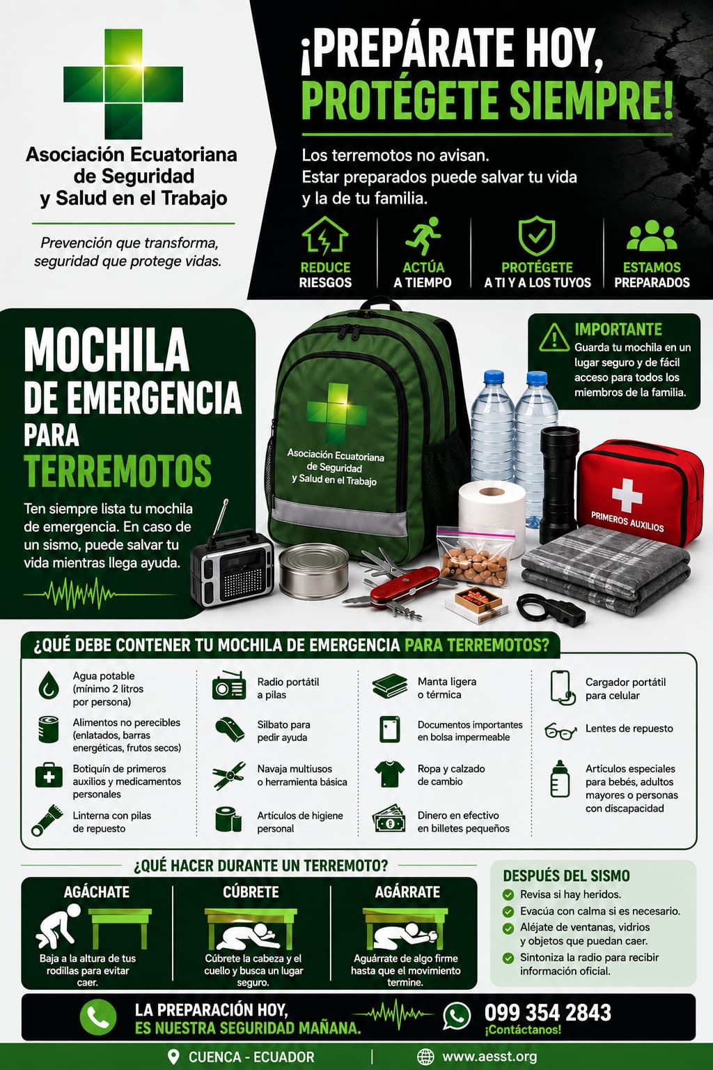 Mochila de emergencia para terremotos